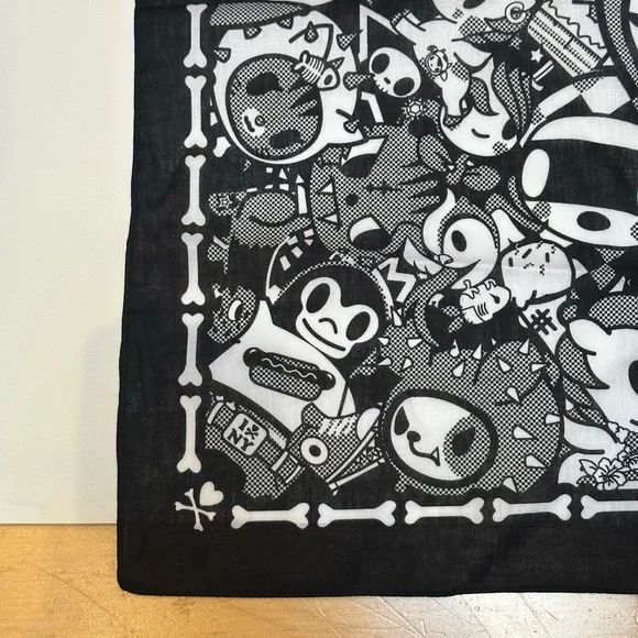 Tokidoki Black and White Scarf Bandana NWOT - Picture 5 of 6